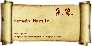Hermán Martin névjegykártya